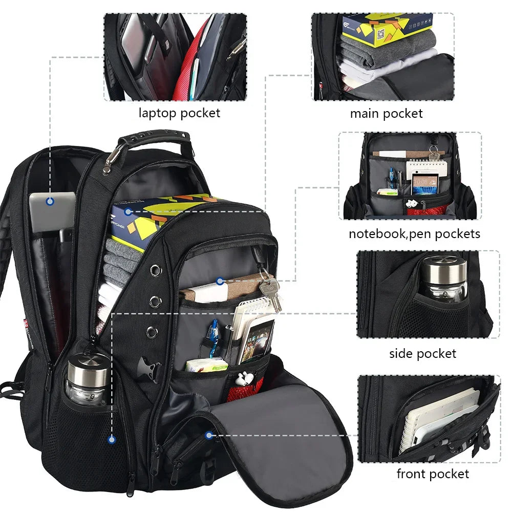 Unisex Business Backpack Computer Bag Multifunctional Charging Waterproof Large Capacity Backpack Outdoor Travel Bag