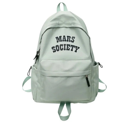 Unisex Fashion Korean Nylon Students Japanese Trend Letter Schoolbag Female Casual Large Capacity Travel Backpack