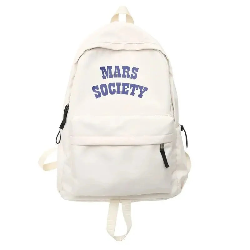Unisex Fashion Korean Nylon Students Japanese Trend Letter Schoolbag Female Casual Large Capacity Travel Backpack