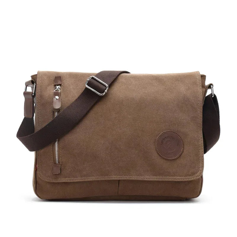 Unisex Messenger Bag Casual Canvas Bag Shoulder Sling Bag Satchel Messenger Bag for Men Work Office 13 inch Laptop Bag