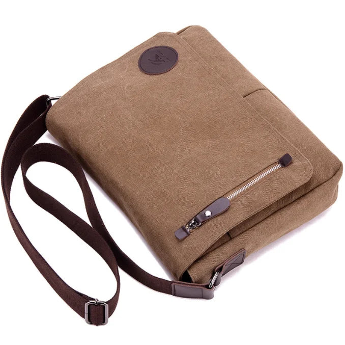 Unisex Messenger Bag Casual Canvas Bag Shoulder Sling Bag Satchel Messenger Bag for Men Work Office 13 inch Laptop Bag
