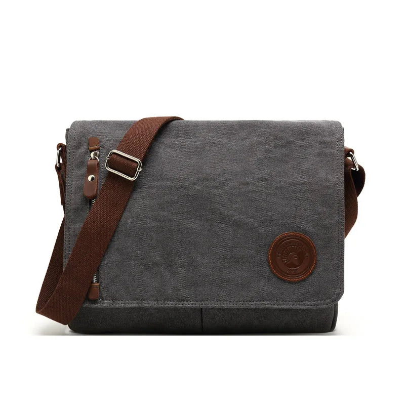Unisex Messenger Bag Casual Canvas Bag Shoulder Sling Bag Satchel Messenger Bag for Men Work Office 13 inch Laptop Bag