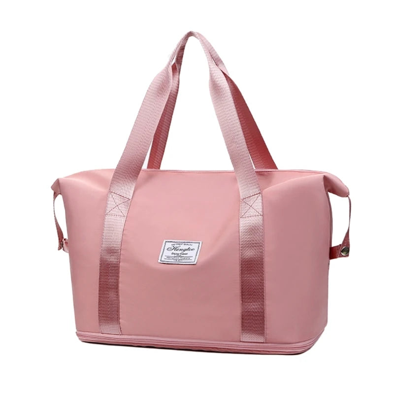 Upgrade Women Travel Duffel Bag Expandable Large Capacity Lightweight Waterproof