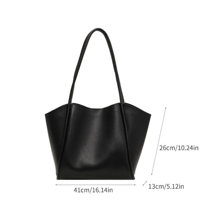 Upgraded PU Bucket Bag Functional Shoulder Bag Convenient Tote Bag Versatile Bucket Bag for Office School or Shopping