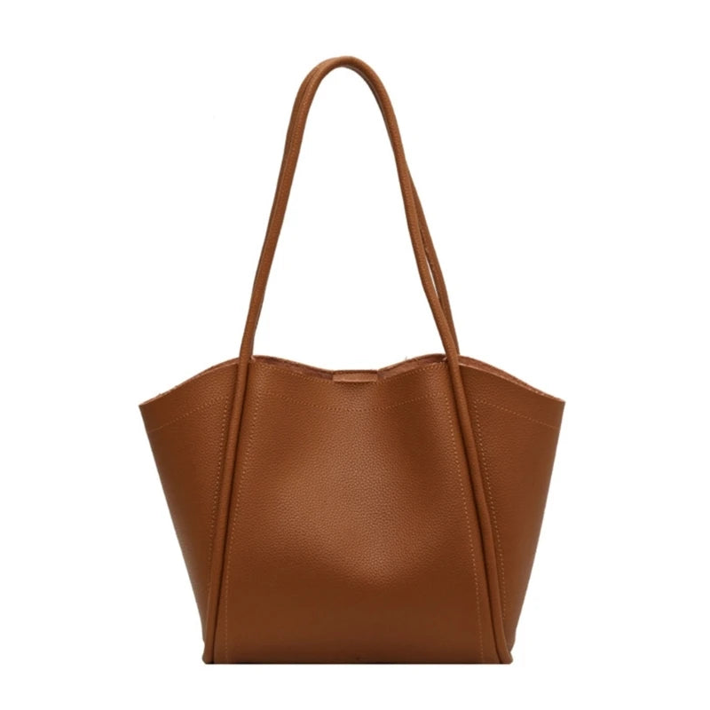 Upgraded PU Bucket Bag Functional Shoulder Bag Convenient Tote Bag Versatile Bucket Bag for Office School or Shopping