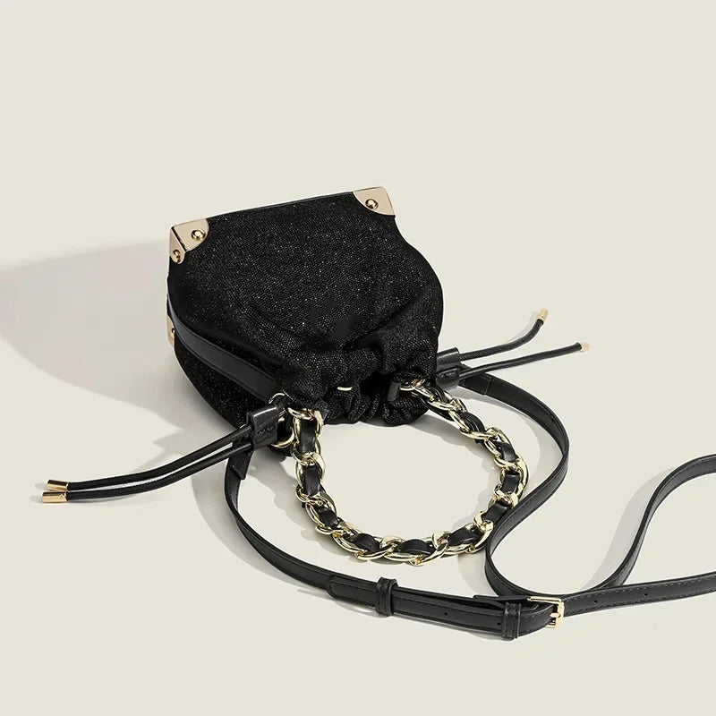 Urban Simple Chain Shoulder Crossbody Fashion Large Capacity Winter All-match Black Women's Bag Wholesal