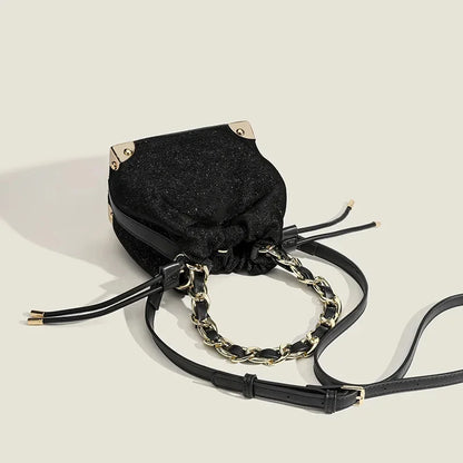 Urban Simple Chain Shoulder Crossbody Fashion Large Capacity Winter All-match Black Women's Bag Wholesal
