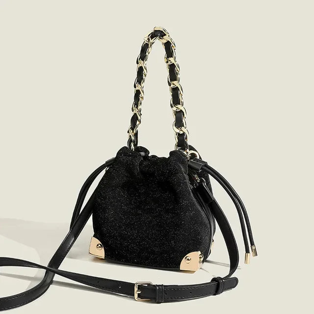 Urban Simple Chain Shoulder Crossbody Fashion Large Capacity Winter All-match Black Women's Bag Wholesal
