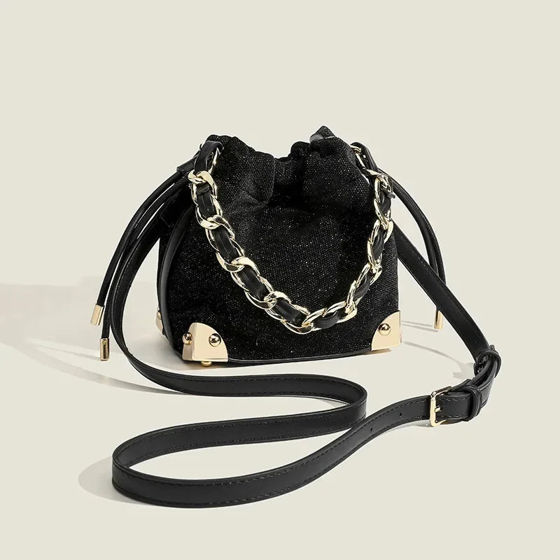 Urban Simple Chain Shoulder Crossbody Fashion Large Capacity Winter All-match Black Women's Bag Wholesal