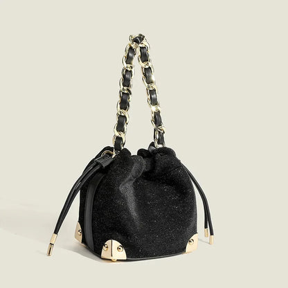 Urban Simple Chain Shoulder Crossbody Fashion Large Capacity Winter All-match Black Women's Bag Wholesal