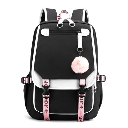 Usb Charging College School Backpack Large Capacity 15.6 Inch Laptop Backpack Water Resistant Casual Daypack for Girls Travel