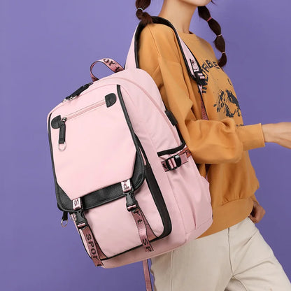 Usb Charging College School Backpack Large Capacity 15.6 Inch Laptop Backpack Water Resistant Casual Daypack for Girls Travel