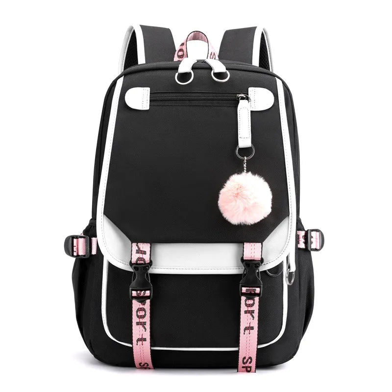 Usb Charging College School Backpack Large Capacity 15.6 Inch Laptop Backpack Water Resistant Casual Daypack for Girls Travel