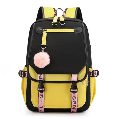Usb Charging College School Backpack Large Capacity 15.6 Inch Laptop Backpack Water Resistant Casual Daypack for Girls Travel