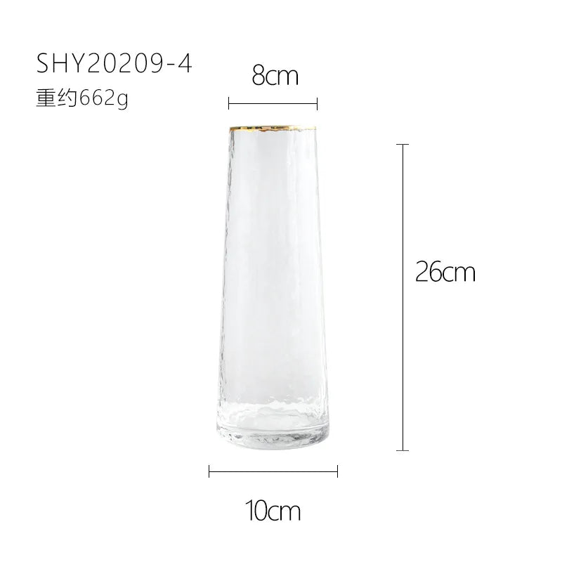 Vase European Style Ins Light Luxury Large Transparent Small Daisy Glass Vase Color Flower Arrangement Home Decoration