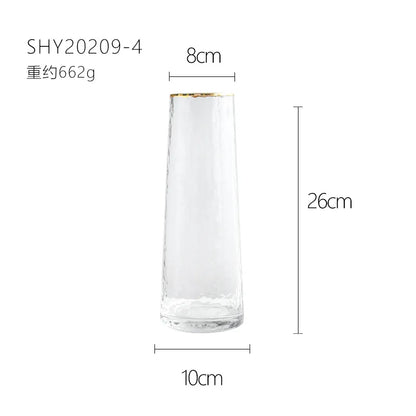 Vase European Style Ins Light Luxury Large Transparent Small Daisy Glass Vase Color Flower Arrangement Home Decoration