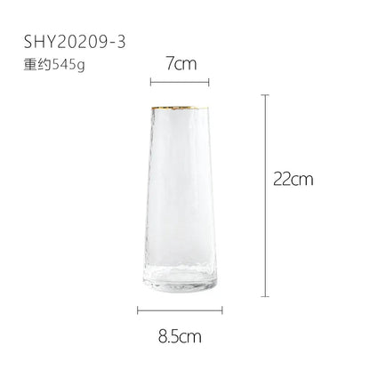 Vase European Style Ins Light Luxury Large Transparent Small Daisy Glass Vase Color Flower Arrangement Home Decoration
