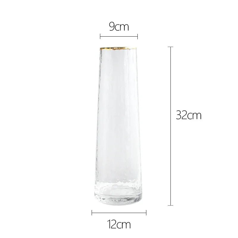 Vase European Style Ins Light Luxury Large Transparent Small Daisy Glass Vase Color Flower Arrangement Home Decoration