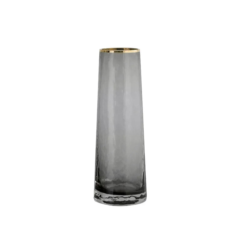Vase European Style Ins Light Luxury Large Transparent Small Daisy Glass Vase Color Flower Arrangement Home Decoration