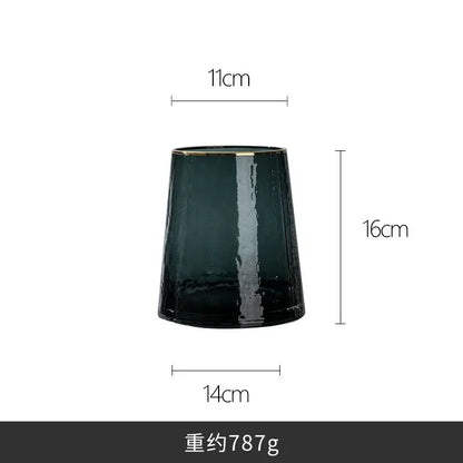 Vase European Style Ins Light Luxury Large Transparent Small Daisy Glass Vase Color Flower Arrangement Home Decoration