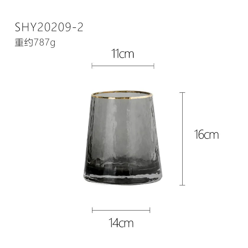 Vase European Style Ins Light Luxury Large Transparent Small Daisy Glass Vase Color Flower Arrangement Home Decoration