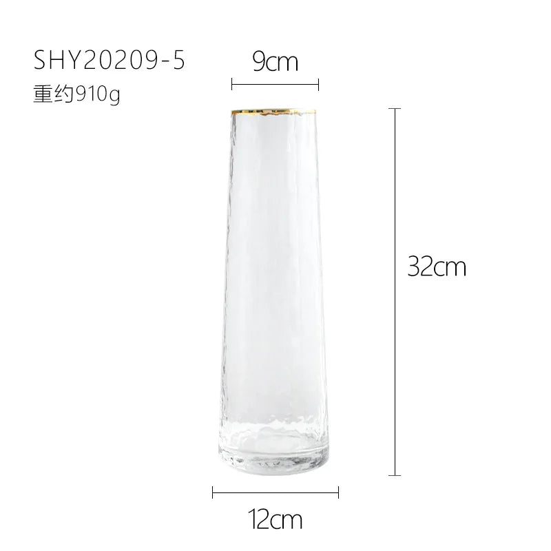 Vase European Style Ins Light Luxury Large Transparent Small Daisy Glass Vase Color Flower Arrangement Home Decoration
