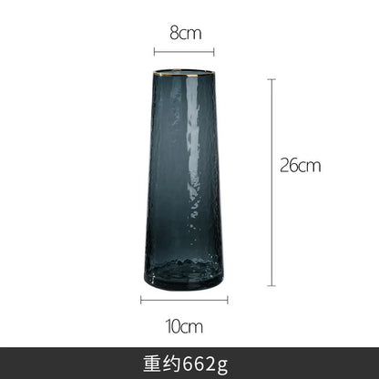 Vase European Style Ins Light Luxury Large Transparent Small Daisy Glass Vase Color Flower Arrangement Home Decoration