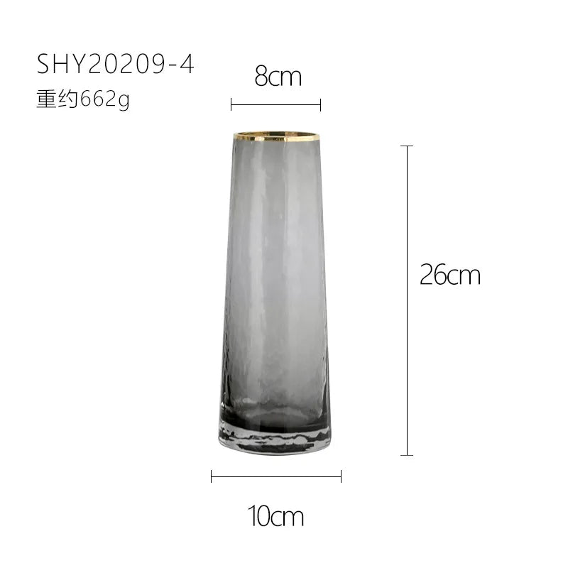 Vase European Style Ins Light Luxury Large Transparent Small Daisy Glass Vase Color Flower Arrangement Home Decoration
