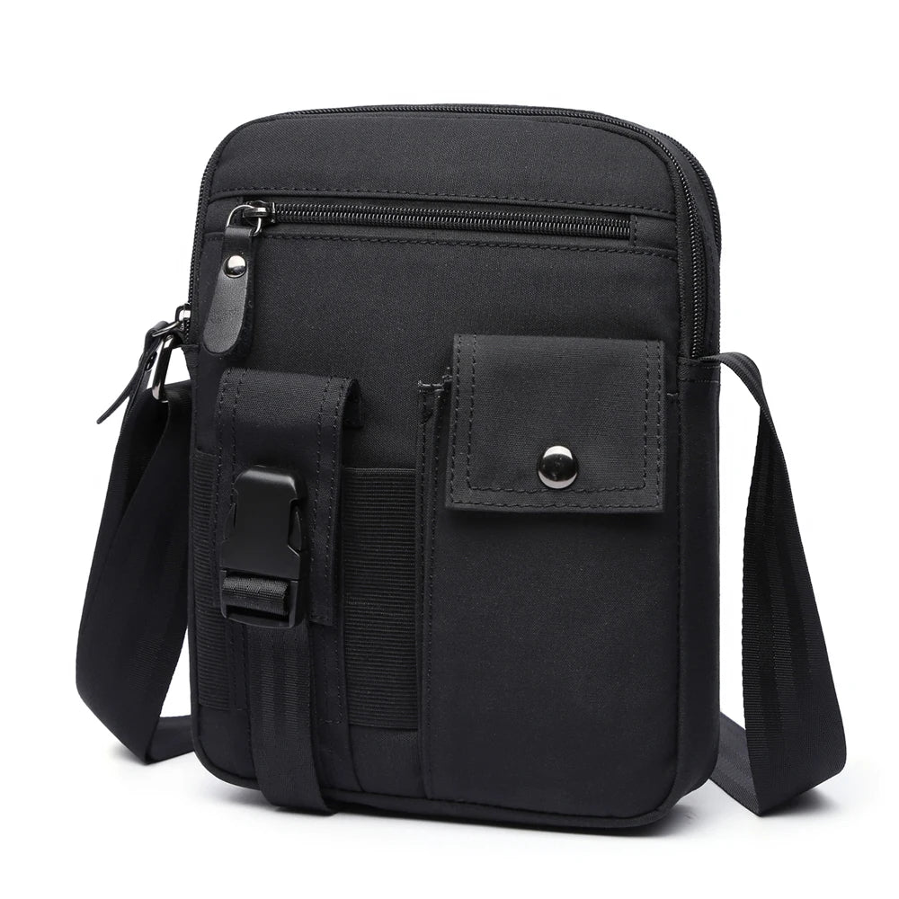 Vegan Crossbody Shoulder Bag Fashion Handbag Black Messenger bag Men Custom Mens Strap Unisex OEM Pockets Customized Bulk