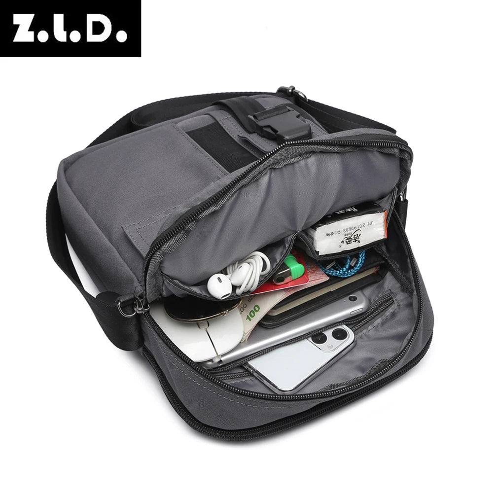 Vegan Crossbody Shoulder Bag Fashion Handbag Black Messenger bag Men Custom Mens Strap Unisex OEM Pockets Customized Bulk