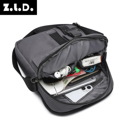 Vegan Crossbody Shoulder Bag Fashion Handbag Black Messenger bag Men Custom Mens Strap Unisex OEM Pockets Customized Bulk