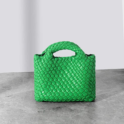 Vegetable Basket Woven Women's Bag Mini Bucket Genuine Leather Shoulder Crossbody Bag Cute Handbag Luxury Designer Handbag