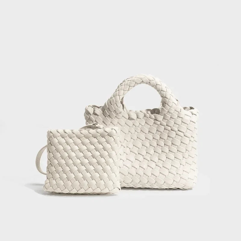 Vegetable Basket Woven Women's Bag Mini Bucket Genuine Leather Shoulder Crossbody Bag Cute Handbag Luxury Designer Handbag