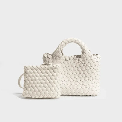 Vegetable Basket Woven Women's Bag Mini Bucket Genuine Leather Shoulder Crossbody Bag Cute Handbag Luxury Designer Handbag