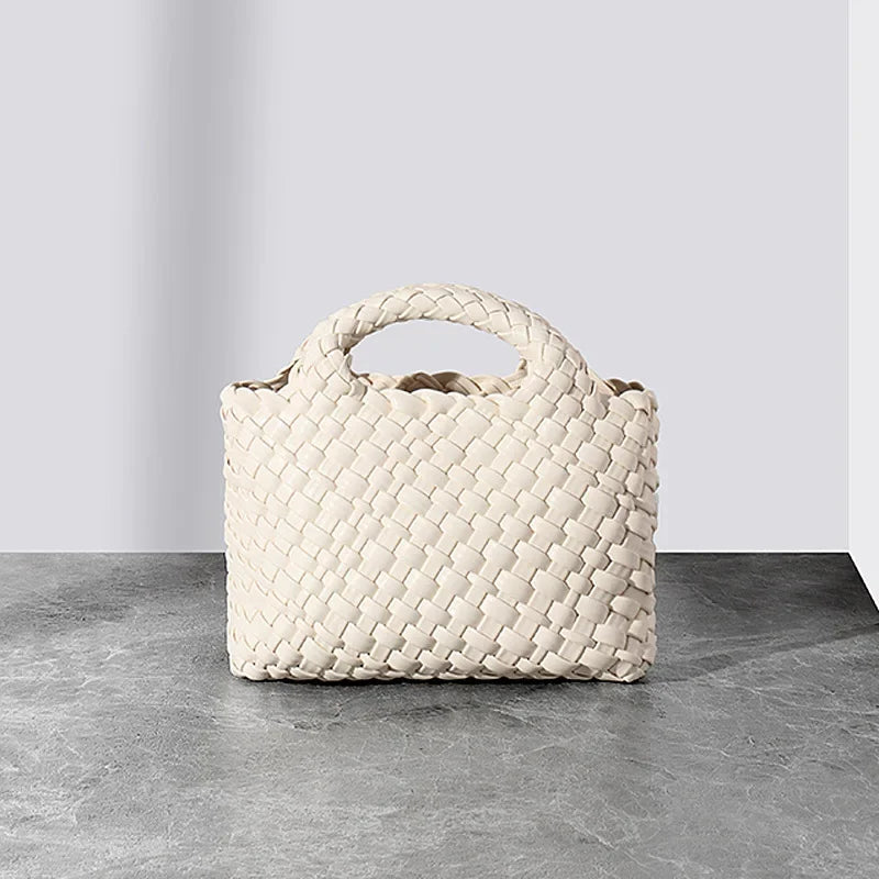 Vegetable Basket Woven Women's Bag Mini Bucket Genuine Leather Shoulder Crossbody Bag Cute Handbag Luxury Designer Handbag