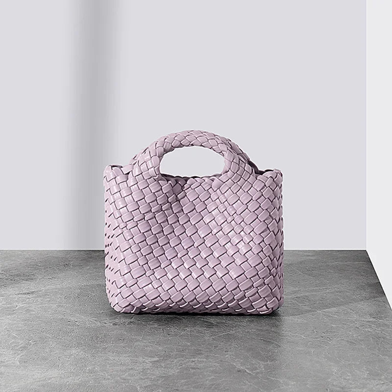 Vegetable Basket Woven Women's Bag Mini Bucket Genuine Leather Shoulder Crossbody Bag Cute Handbag Luxury Designer Handbag