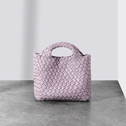 Vegetable Basket Woven Women's Bag Mini Bucket Genuine Leather Shoulder Crossbody Bag Cute Handbag Luxury Designer Handbag