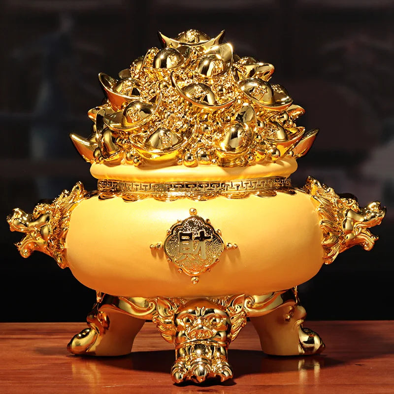 Velvet Sand Gold Cornucopia Living Room Office Decorations Creative Resin Crafts Business Opening Gifts