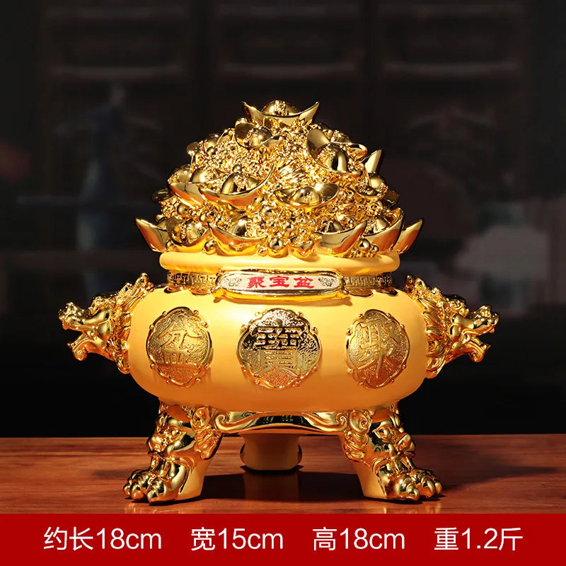 Velvet Sand Gold Cornucopia Living Room Office Decorations Creative Resin Crafts Business Opening Gifts