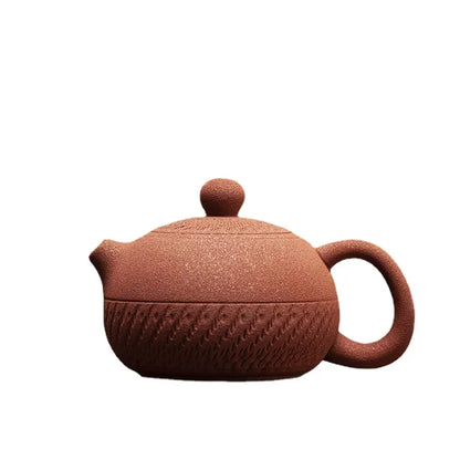Vermilion Da Hong Pao Purple Clay Steam Western Pot Tea Making Single Pot Small Capacity Pot Frosted Texture Nice Gifts