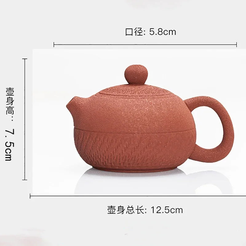 Vermilion Da Hong Pao Purple Clay Steam Western Pot Tea Making Single Pot Small Capacity Pot Frosted Texture Nice Gifts