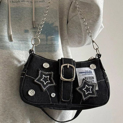 Versatile Bag Vintage Star Shoulder Bags Armpit Bag Handbag Large Capacity Tote