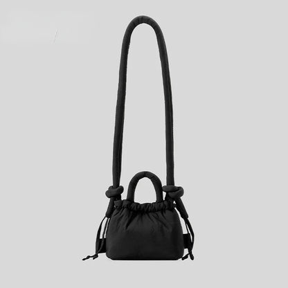 Versatile Portable One Shoulder Backpacks Casual Nylon Fill Down with Cotton Schoolbag Large Capacity Mochilas Travel Handbags