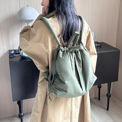Versatile Portable One Shoulder Backpacks Casual Nylon Fill Down with Cotton Schoolbag Large Capacity Mochilas Travel Handbags