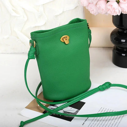 Vertical Mobile Phone Female 2024 New Leather Mini Cowhide Simple Everything Small Ladies Style Crossbody Bag