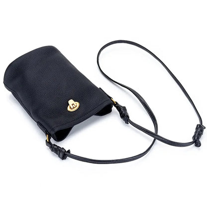 Vertical Mobile Phone Female 2024 New Leather Mini Cowhide Simple Everything Small Ladies Style Crossbody Bag