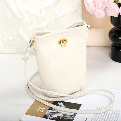 Vertical Mobile Phone Female 2024 New Leather Mini Cowhide Simple Everything Small Ladies Style Crossbody Bag