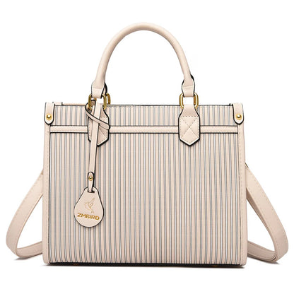 Vertical stripes Luxury Handbags for Women Ladies Leather Shoulder Top-Handle Crossbody Bag Large Capacity Shopper Casual Tote