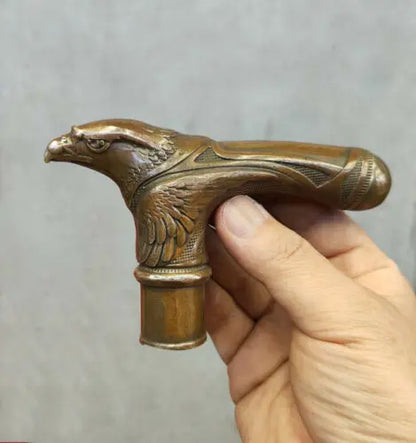 Victorian Old Bronze Hand Carved Eagle statues Antique Cane Walking Stick Head