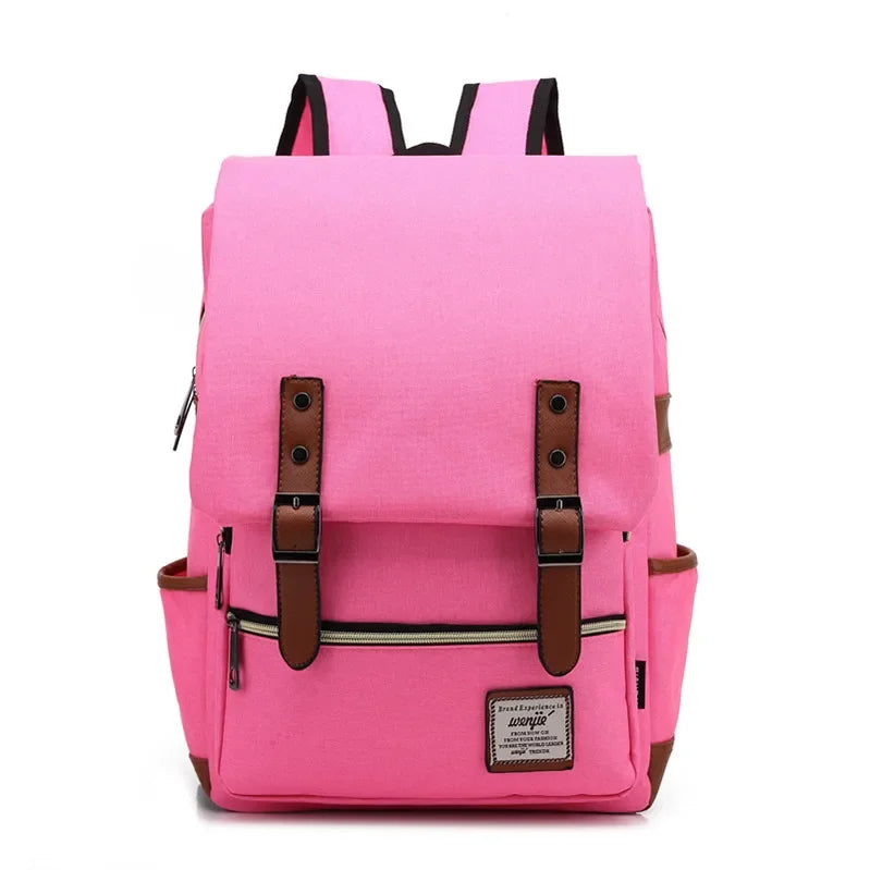 Vintage 16 Inch Laptop Backpack Women Canva Bags Men Travel Leisure University Backpacks Outdoor Casual School Bag for Teenagers